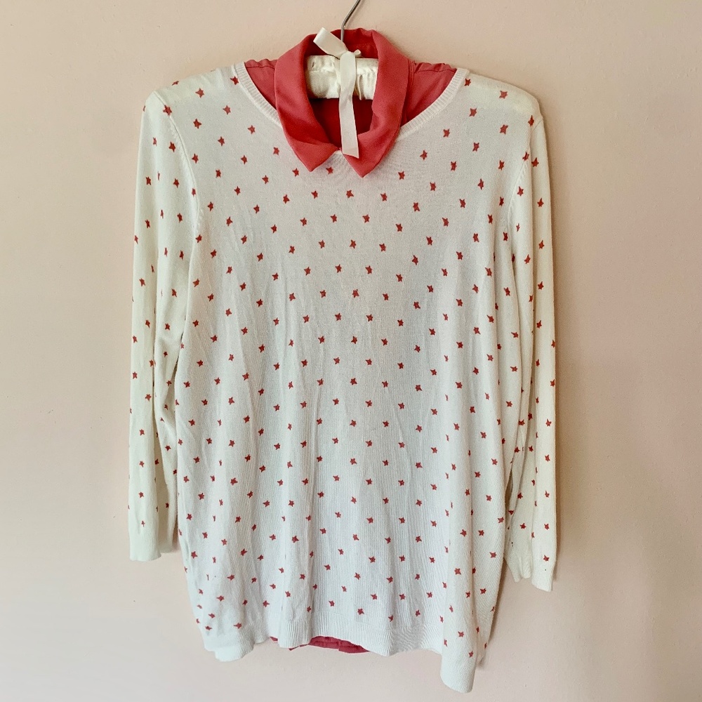 Coordinating star sweater + blouse, Loft, size XS